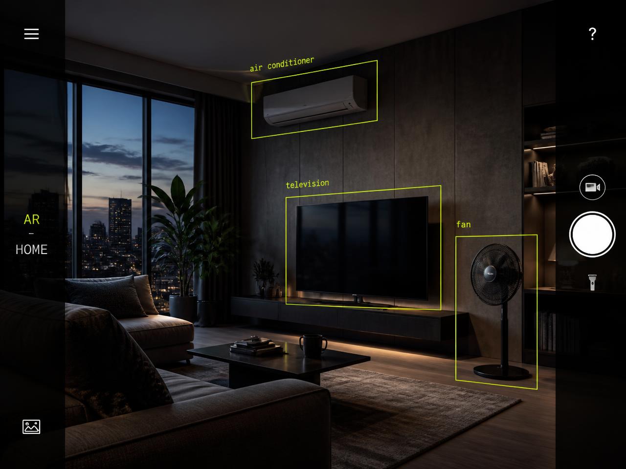 Room camera preview with electronic devices